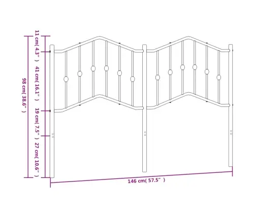 Gultas Galvgalis, Metāls, Melns, 140 Cm Vidaxl