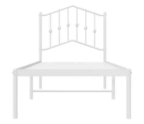 Metalinis Lovos Rėmas Su Galvūgaliu, Baltas, 90X190Cm