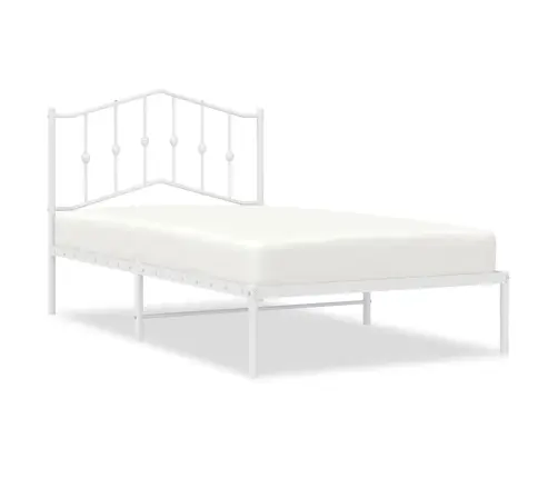 Gultas Rāmis Ar Galvgali, Balts Metāls, 100X190 Cm Vidaxl