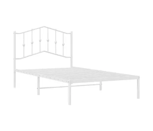 Gultas Rāmis Ar Galvgali, Balts Metāls, 100X190 Cm Vidaxl