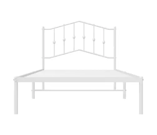 Gultas Rāmis Ar Galvgali, Balts Metāls, 100X190 Cm Vidaxl