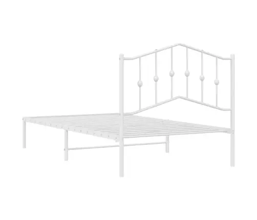 Gultas Rāmis Ar Galvgali, Balts Metāls, 100X190 Cm Vidaxl