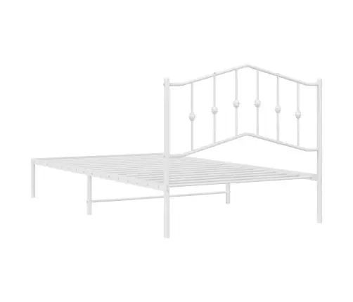 Metalinis Lovos Rėmas Su Galvūgaliu, Baltos Spalvos, 107X203Cm