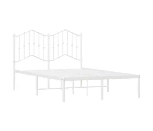 Metalinis Lovos Rėmas Su Galvūgaliu, Baltos Spalvos, 120X190Cm