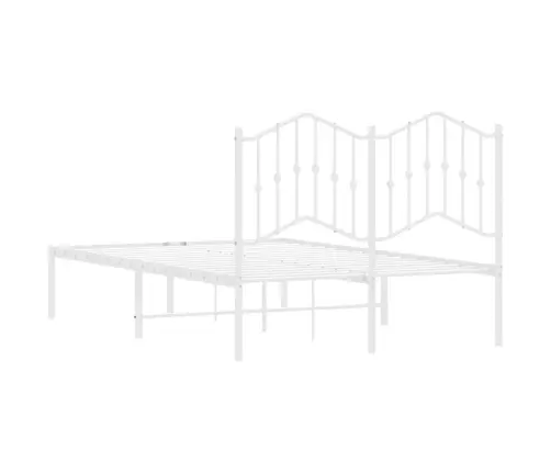 Metalinis Lovos Rėmas Su Galvūgaliu, Baltos Spalvos, 120X190Cm