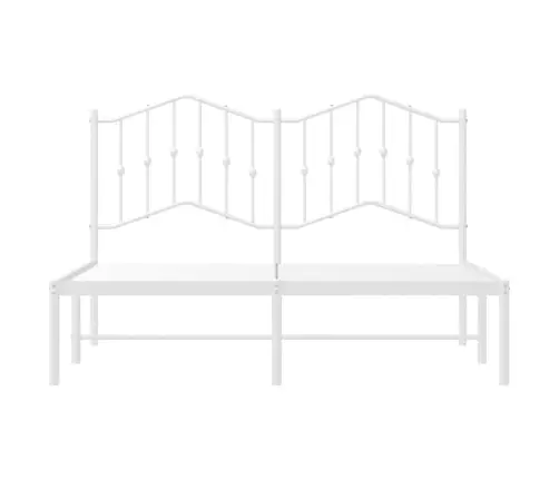 Gultas Rāmis Ar Galvgali, Balts Metāls, 140X200 Cm Vidaxl