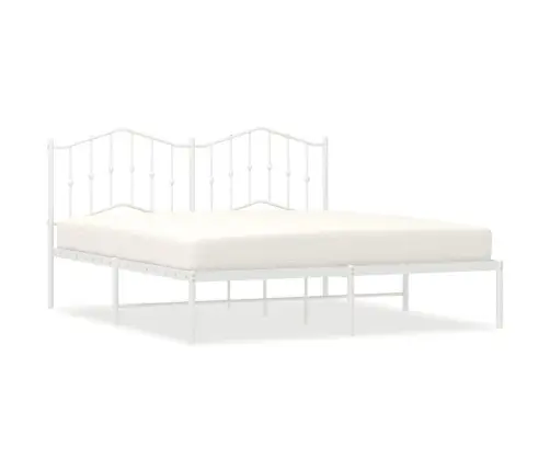 Gultas Rāmis Ar Galvgali, Balts Metāls, 183X213 Cm Vidaxl