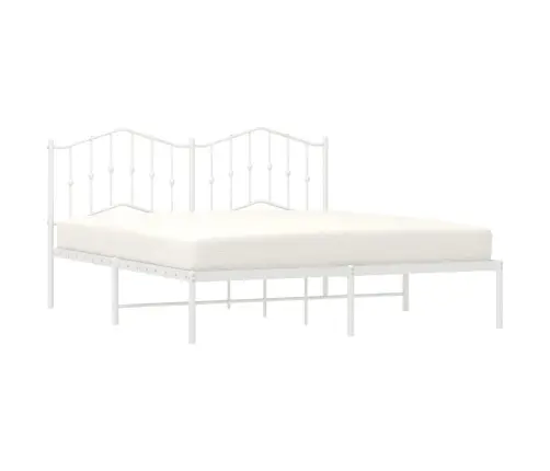 Gultas Rāmis Ar Galvgali, Balts Metāls, 183X213 Cm Vidaxl