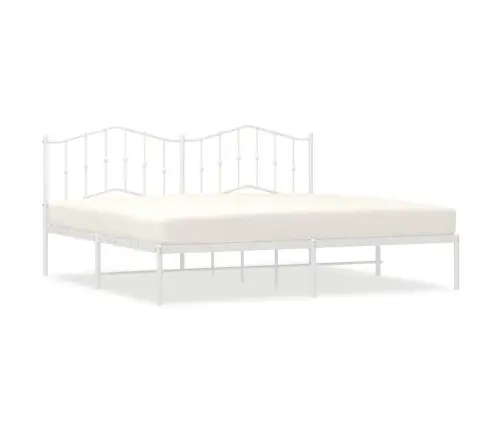 Metallist Voodiraam Peatsiga, Valge, 193X203 Cm