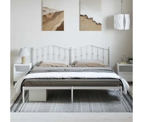 Metallist Voodiraam Peatsiga, Valge, 193X203 Cm