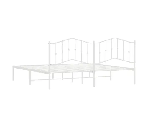 Metallist Voodiraam Peatsiga, Valge, 193X203 Cm