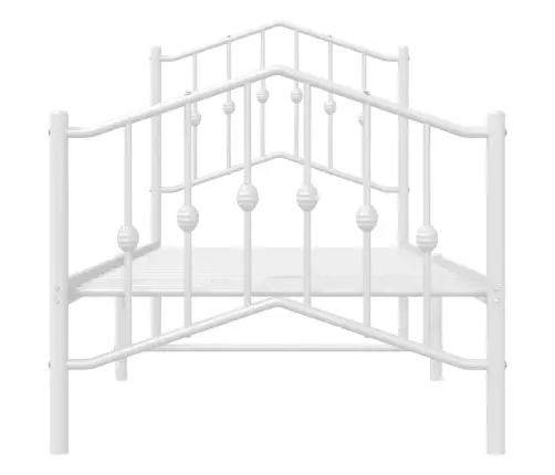 Metallist Voodiraam Peatsi Ja Jalutsiga , Valge, 75X190 Cm