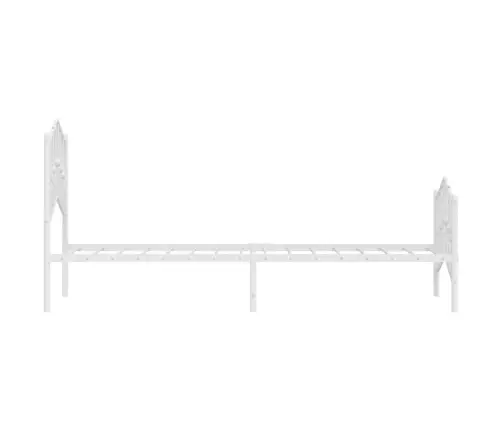 Metallist Voodiraam Peatsi Ja Jalutsiga , Valge, 75X190 Cm