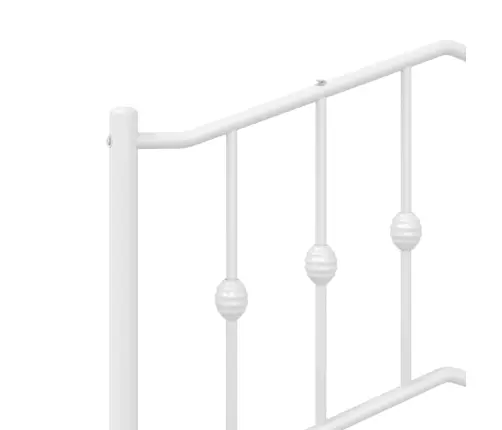 Metallist Voodiraam Peatsi Ja Jalutsiga , Valge, 75X190 Cm