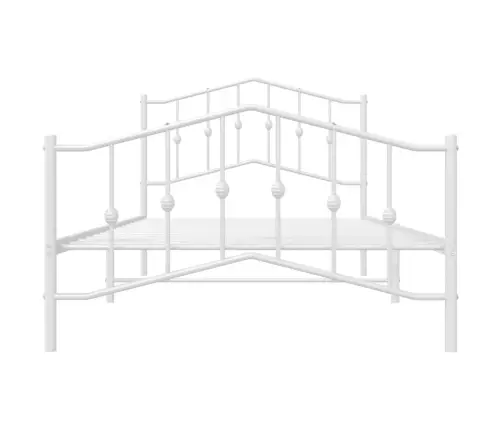 Gultas Rāmis Ar Galvgali Un Kājgali, Balts Metāls, 107X203 Cm Vidaxl