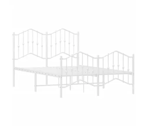 Gultas Rāmis Ar Galvgali Un Kājgali, Balts Metāls, 120X200 Cm Vidaxl