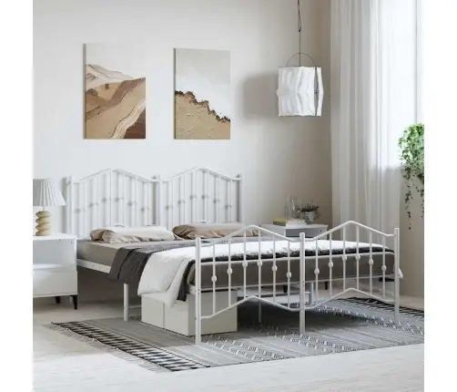 Lovos Rėmas Su Galvūgaliu/Kojūgaliu, Baltas, 135X190cm Metalas