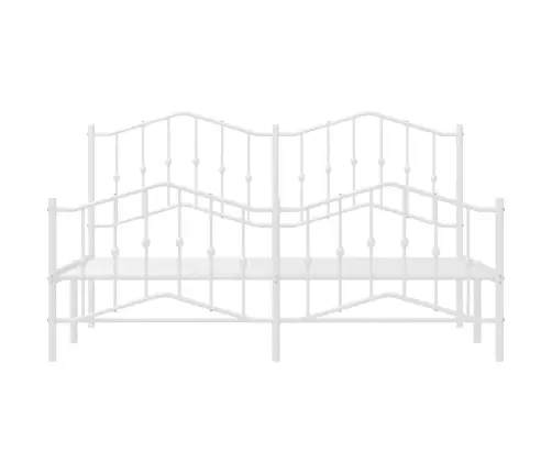 Metallist Voodiraam Peatsi Ja Jalutsiga, Valge, 183X213 Cm