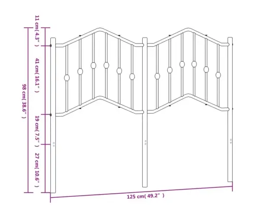 Gultas Galvgalis, Balts, 120 Cm Vidaxl