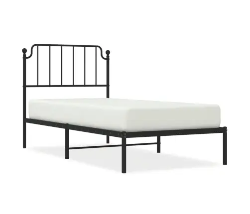 Metallist Voodiraam Peatsiga, Must, 90 X 190 Cm