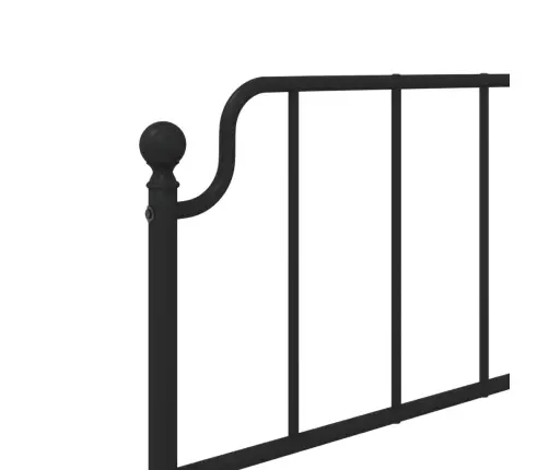 Gultas Rāmis Ar Galvgali, Melns Metāls, 90X200 Cm Vidaxl