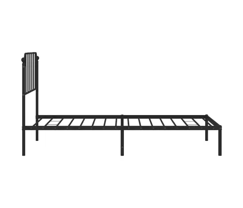 Gultas Rāmis Ar Galvgali, Melns Metāls, 100X200 Cm Vidaxl