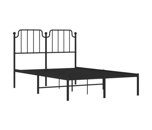 Metalinis Lovos Rėmas Su Galvūgaliu, Juodos Spalvos, 120X200Cm
