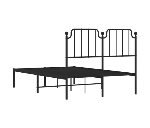 Metalinis Lovos Rėmas Su Galvūgaliu, Juodos Spalvos, 120X200Cm