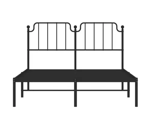 Metalinis Lovos Rėmas Su Galvūgaliu, Juodos Spalvos, 140X190Cm