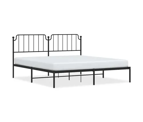 Gultas Rāmis Ar Galvgali, Melns Metāls, 183X213 Cm Vidaxl