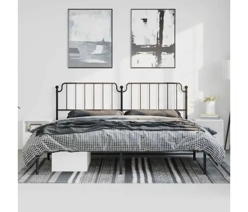 Metallist Voodiraam Peatsiga, Must, 193X203 Cm