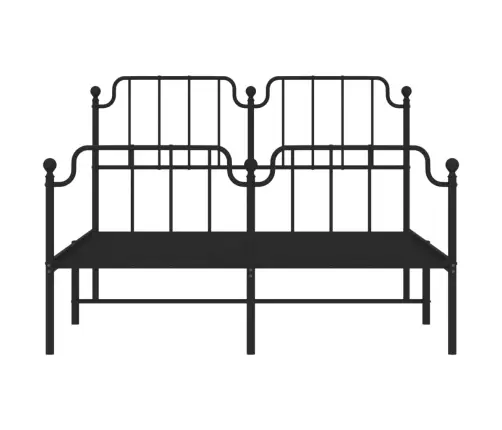 Lovos Rėmas Su Galvūgaliu/Kojūgaliu, Juodas, 140X190cm Metalas