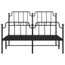 Gultas Rāmis Ar Galvgali Un Kājgali, Melns Metāls, 140X200 Cm Vidaxl