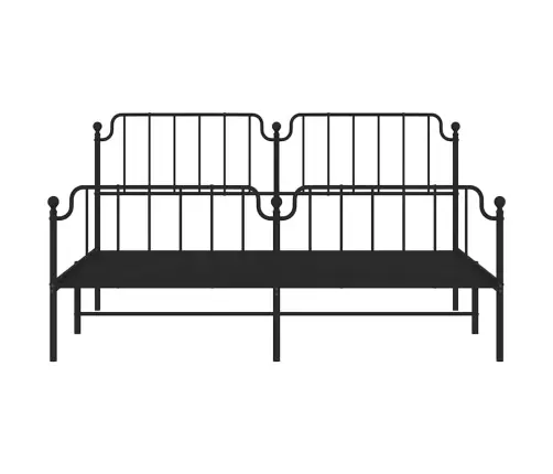 Metallist Voodiraam Peatsi Ja Jalutsiga, Must, 183X213 Cm