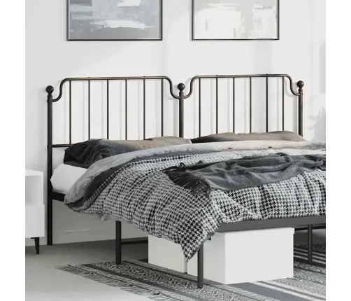 Gultas Galvgalis, Metāls, Melns, 193 Cm Vidaxl