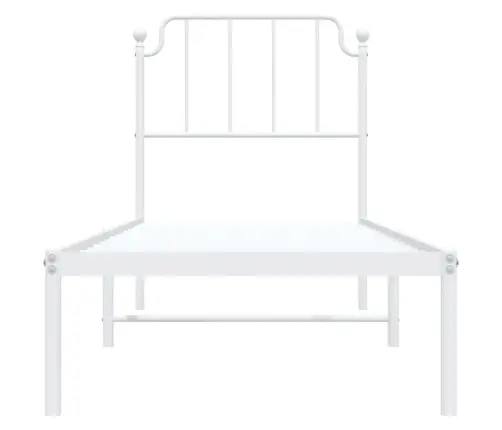 Gultas Rāmis Ar Galvgali, Balts Metāls, 80X200 Cm Vidaxl