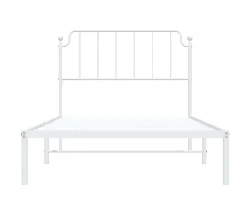 Gultas Rāmis Ar Galvgali, Balts Metāls, 107X203 Cm Vidaxl