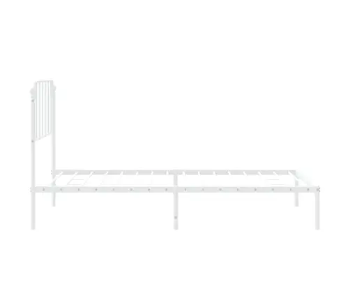 Gultas Rāmis Ar Galvgali, Balts Metāls, 107X203 Cm Vidaxl