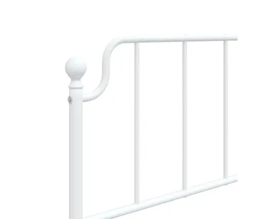 Gultas Rāmis Ar Galvgali, Balts Metāls, 107X203 Cm Vidaxl