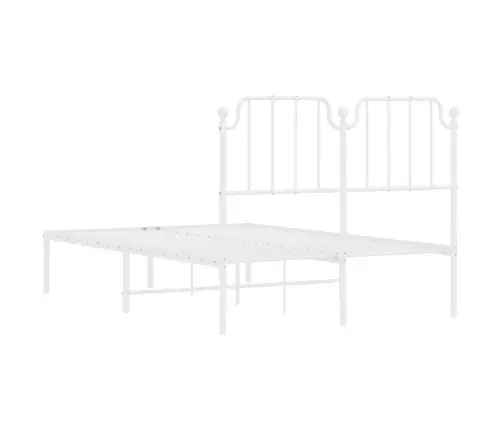 Metalinis Lovos Rėmas Su Galvūgaliu, Baltos Spalvos, 120X190Cm