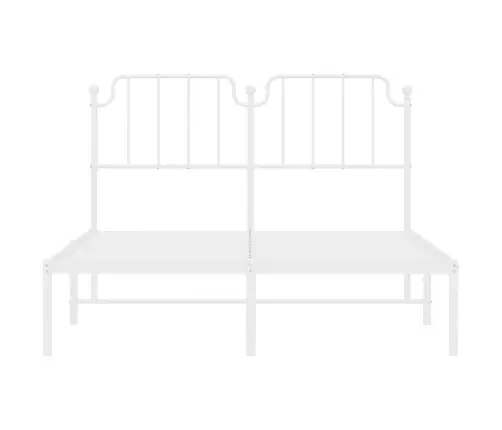 Gultas Rāmis Ar Galvgali, Balts Metāls, 140X190 Cm Vidaxl