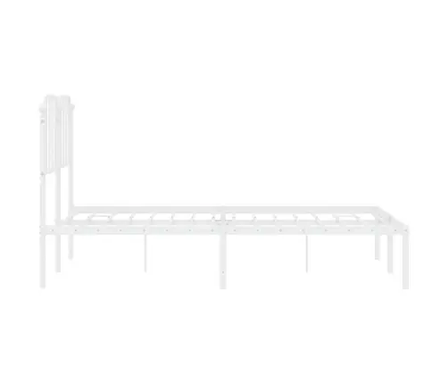 Gultas Rāmis Ar Galvgali, Balts Metāls, 140X190 Cm Vidaxl