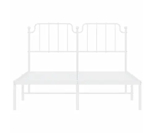 Gultas Rāmis Ar Galvgali, Balts Metāls, 140X200 Cm Vidaxl