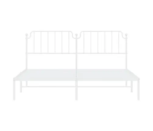 Gultas Rāmis Ar Galvgali, Balts Metāls, 160X200 Cm Vidaxl