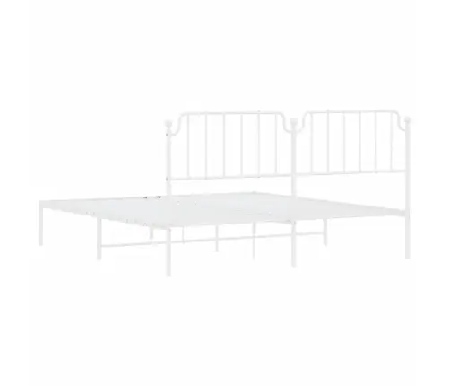 Gultas Rāmis Ar Galvgali, Balts Metāls, 160X200 Cm Vidaxl