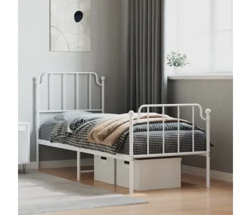 Lovos Rėmas Su Galvūgaliu/Kojūgaliu, Baltas, 75X190cm Metalas