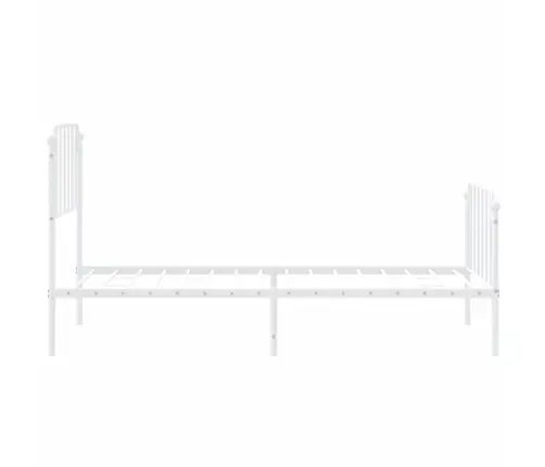 Gultas Rāmis Ar Galvgali Un Kājgali, Balts Metāls, 90X200 Cm Vidaxl