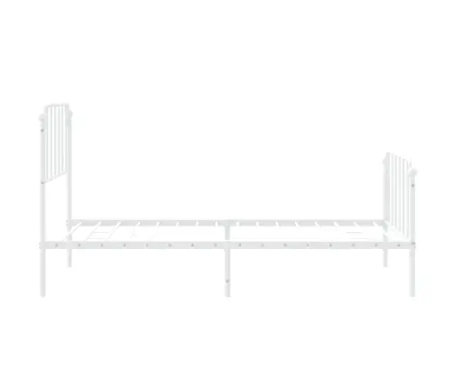 Gultas Rāmis Ar Galvgali Un Kājgali, Balts Metāls, 107X203 Cm Vidaxl