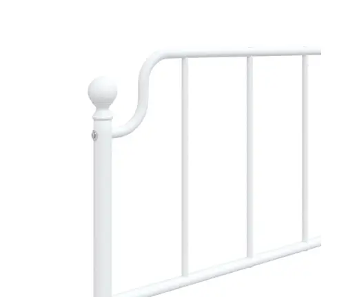 Gultas Rāmis Ar Galvgali Un Kājgali, Balts Metāls, 107X203 Cm Vidaxl