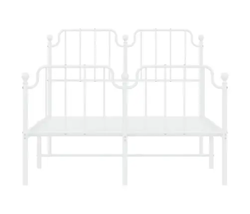 Metallist Voodiraam Peatsi Ja Jalutsiga, Valge, 120 X 200 Cm